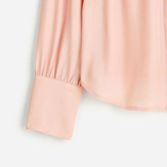 Madewell NT224 Pale Blush Long-Sleeve Button-Front Top size small NWT - Picture 8 of 12
